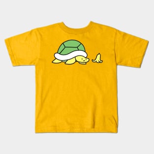 Angry Banana Peel Turtle Kids T-Shirt